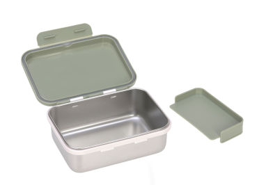 Preview: Lässig Brotdose - Lunchbox Edelstahl Happy Prints Olive